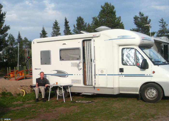 Solig eftermiddag i Gällivare och en kall öl juli 07