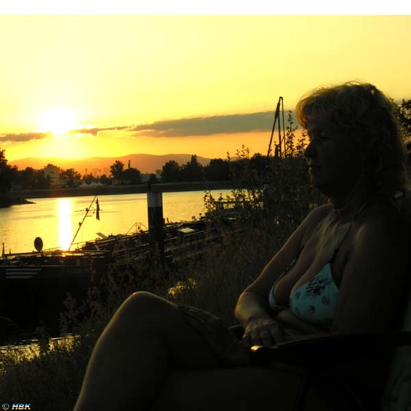 Solnedgång vid Rhen